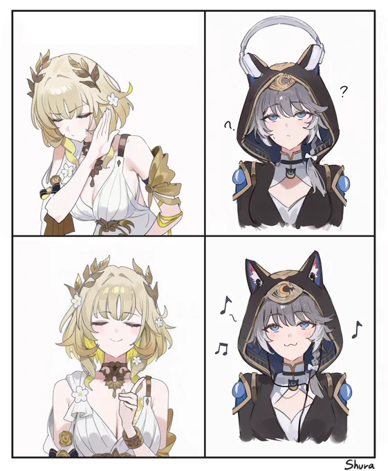 Headphones or earphones...🐱

Cipher サフェル
Aglaea アグライア

#HonkaiStarRail #スターレイル 