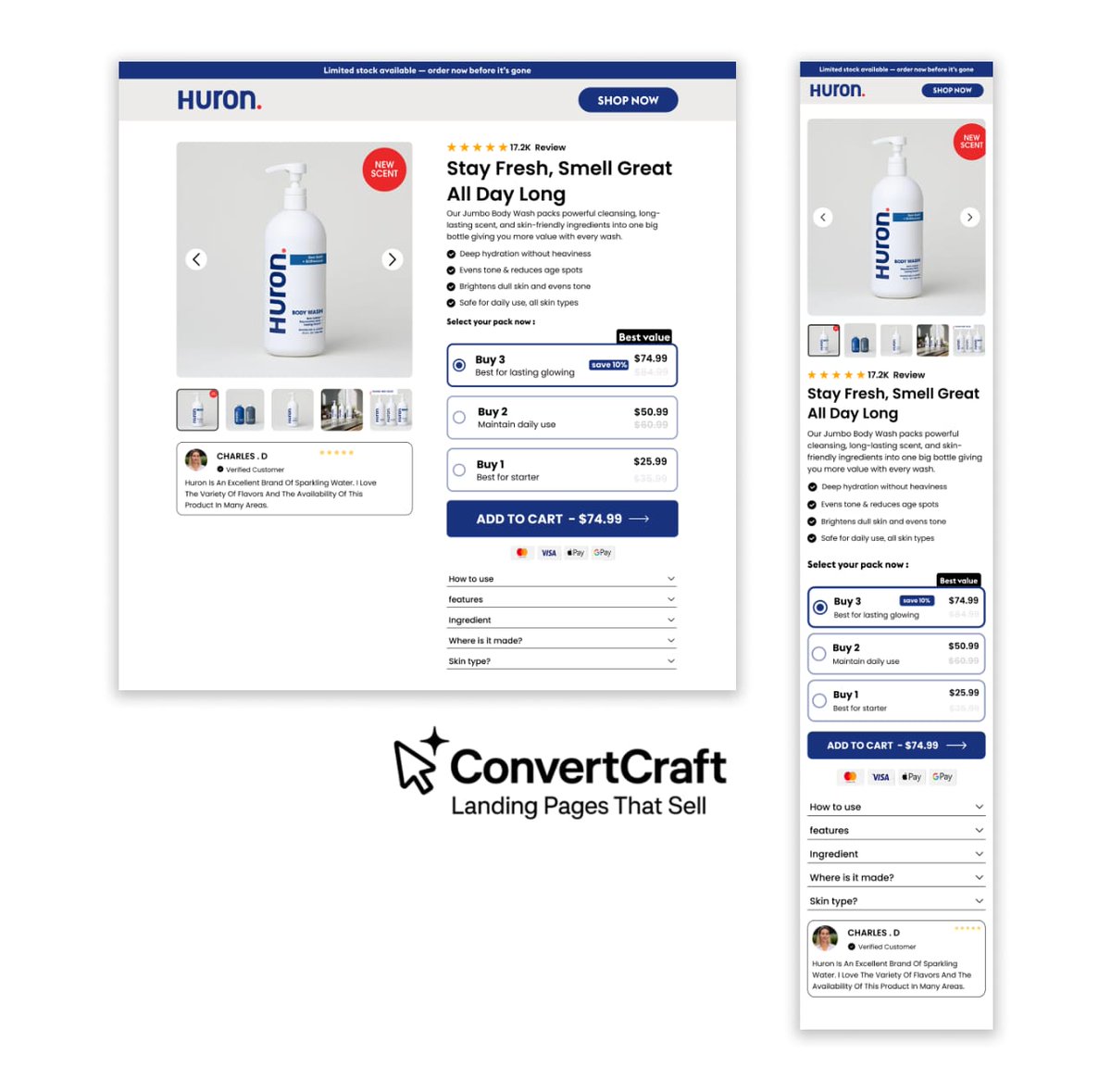 ConvertCraft's tweet image. This is how a high-converting buy box should look clean, clear, and built to drive action.  
From pricing tiers to trust signals, everything works together to boost sales.  
Design that doesn’t just look good it performs.  

#LandingPageDesign #EcommerceTips #FigmaDesign #CRO