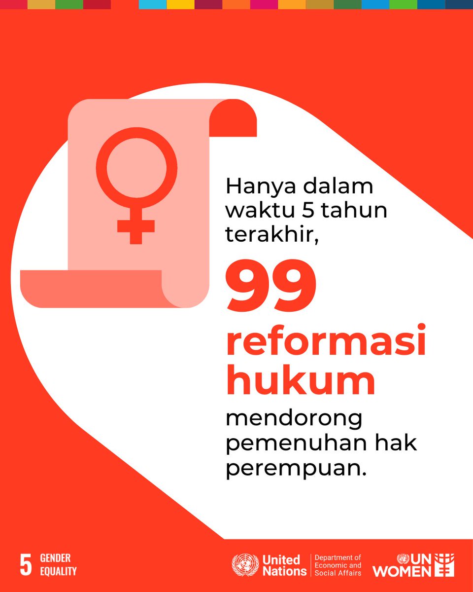 unwomenid's tweet image. Hukum memiliki kekuatan untuk mempercepat pencapaian #KesetaraanGender

Kita harus menjaga momentum kemajuan untuk kesetaraan.

Simak data gender terbaru di laporan Gender Snapshot 2025: unwo.men/Lh0O50Xw7gf 

#GenderData #GlobalGoals