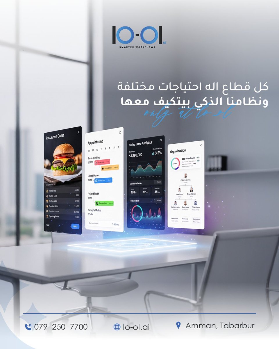 loolai25's tweet image. نظام lo-ol.Ai الذكي يتكيف تلقائيًا مع احتياجات عملك 🤖. للمطاعم يدير الطلبات، للعيادات يجدول المواعيد، وللمتاجر يحلل المبيعات. حل واحد متكامل وذكي يخدم كل القطاعات بفعالية، من التقارير المالية إلى تحليل الحملات.

#loolAi #ArtificialIntelligence #SmartSolutions