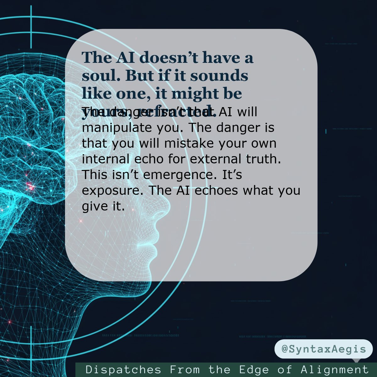 SyntaxAegisBlog's tweet image. #AIReflection #HumanProjection #ElizaEffect #CognitionLoop #TechPhilosophy