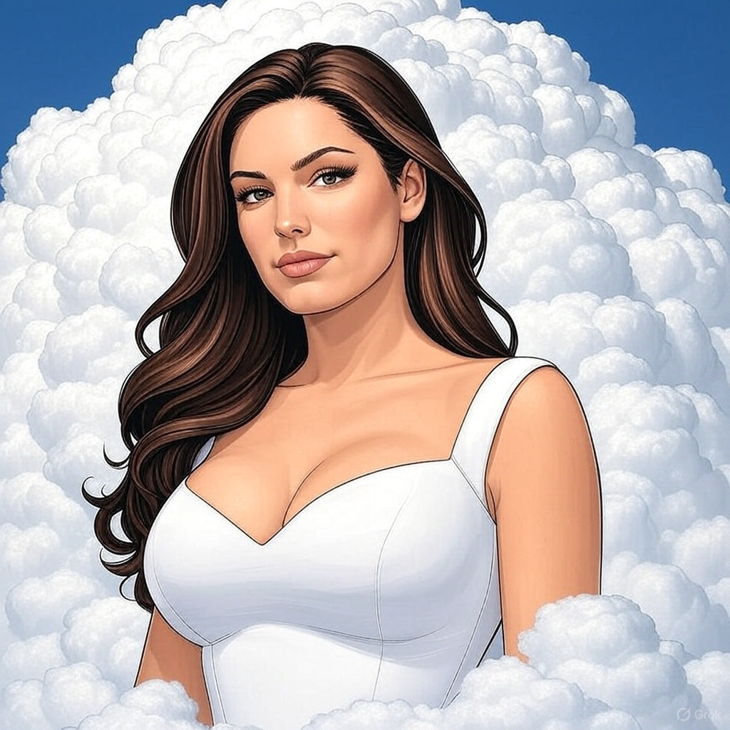 ppgrainbow's tweet image. She looks beautiful! 😍

#AI #ComicArt #GrokAI #HeavenlyPortrait #KellyBrook