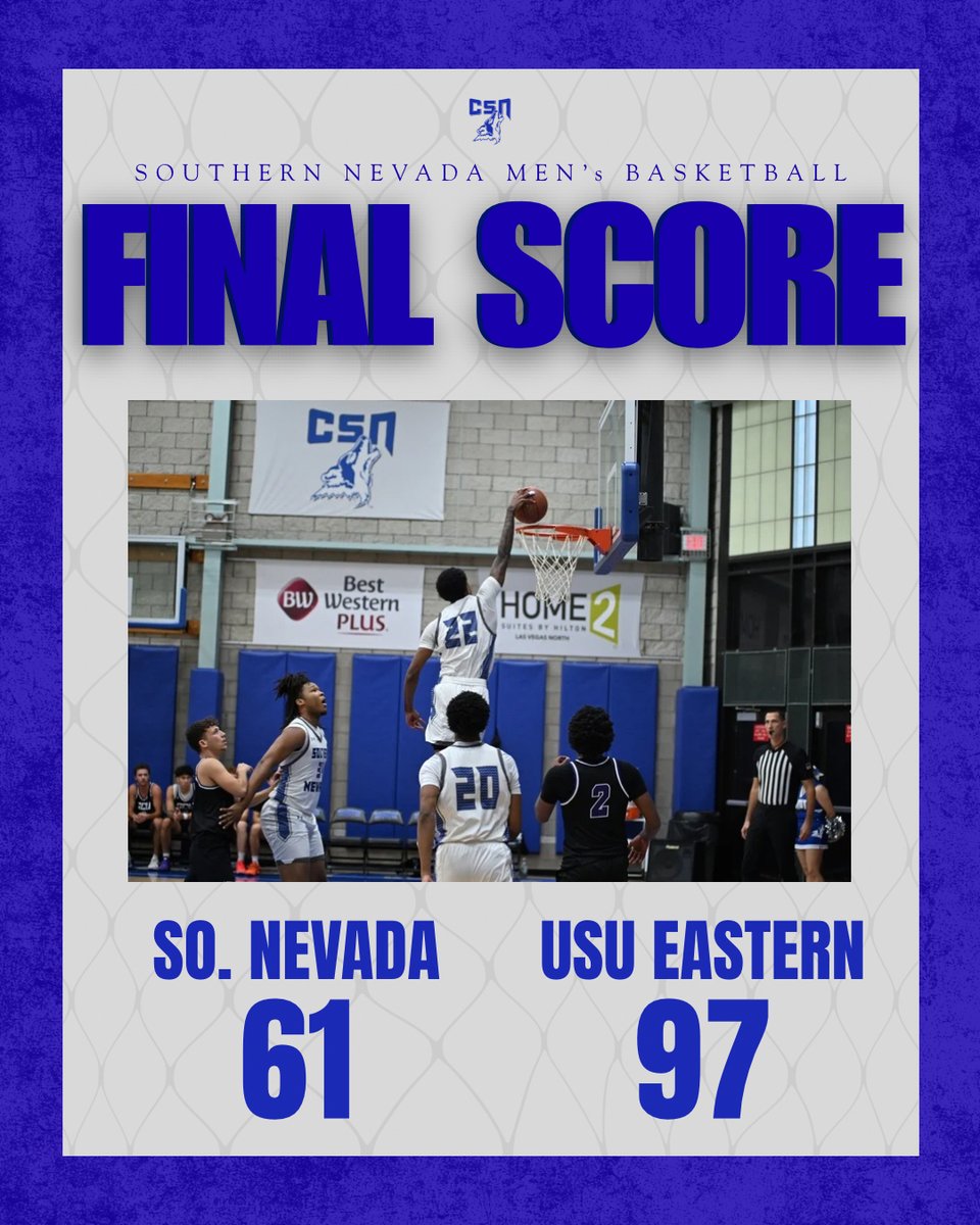 CSN_MBball's tweet image. CSN (5-3 overall) stumbles 97-61 versus Utah State Eastern in Price, UT. Ryan Raad (14 PTS, 6 REB) Ivoryon Cuffee (14 PTS, 2 AST) &amp;amp; Gerald Patterson (12 PTS, 5 REB) led the attack. Next up, CNCC in Price, UT on 11/22.
🐺🏀 #1PACK1GOAL