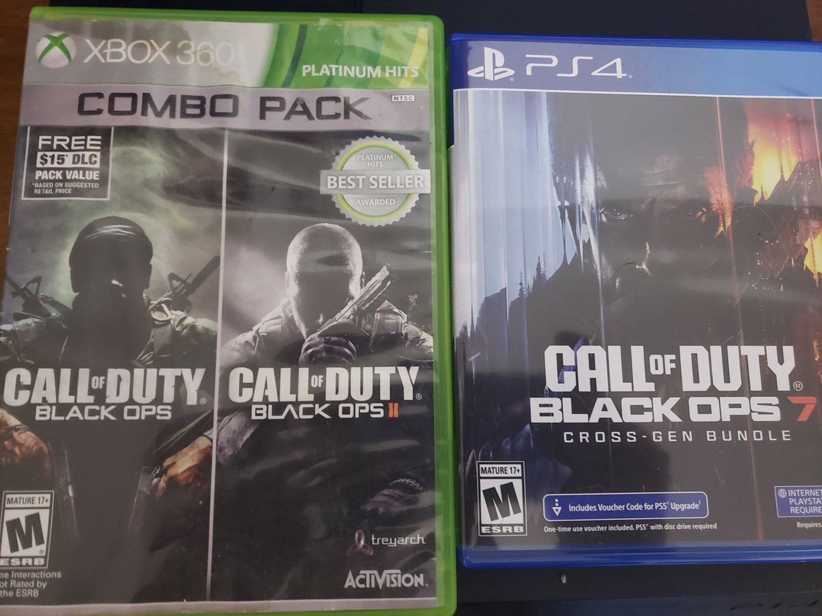 ItsDW2's tweet image. The games to the left are real call of duty games, highly enjoyable and a fantastic experience I enjoyed, the game to the right is a diamond in the ruff, if it weren't for how half assed multiplayer is id enjoy it more, tired of playing like im playing for money. #BO7 #callofduty
