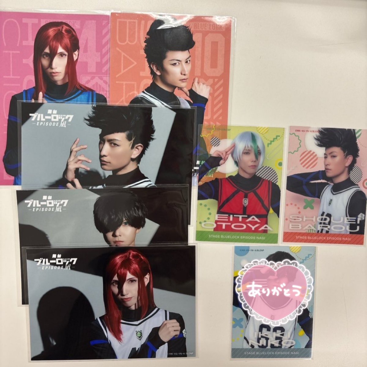 【譲渡】舞台ブルーロック ブルステ エピ凪
証明写真、キーホルダー、アクスタ、ランブロ、クリカ
譲▶︎凛、千切、馬狼、二子、柊、日不見、乙夜
求▶︎買取

凛希望の場合、アクスタ他から1点以上まお引き取りください
22日ソワレ後にお取引可能な方ご連絡ください。