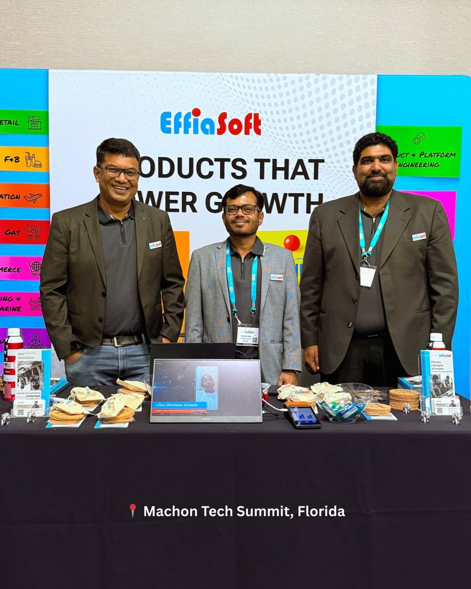 EffiaSoft's tweet photo. We successfully wrapped up the Machon Tech #Summit, #Florida Great conversations, new connections, and exciting #innovation ahead.
Follow us for #updates
#EffiaSoft #TechnologySummit #TechEvents #cloud #GlobalTech #Networking #POS #BusinessGrowth #Events #Tech #USA #automation https://t.co/ateE9b8g25