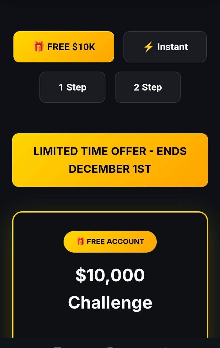 prop_nation's tweet image. 🎁 Free 10k$ Accounts For Everyone 🎁

Steps:
✅Follow : @prop_nation | @propfirmsplaza | @Fx__Glacier 

✅Like , Repost And Tag 3 Traders In Comment !

✅ Claim Here
discord.gg/NcxRdfSVa