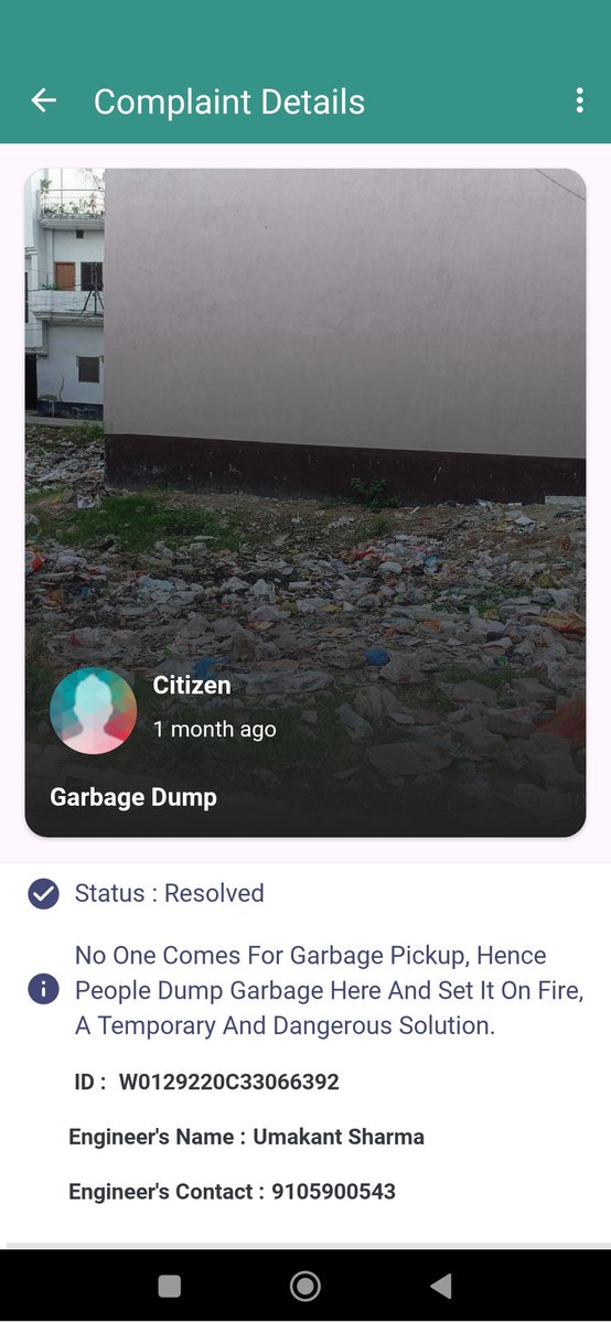 apysh's tweet photo. It took more than weeks for NN employees to address the first complaint on the swachh app. Repeated follow-ups, and calls, they couldn't trace the location . https://t.co/rtSP4wbcL4