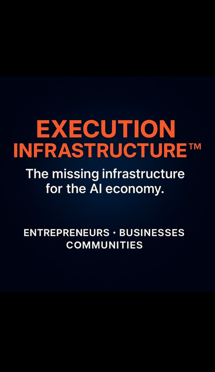 CaytonFlemming's tweet image. AI is accelerating. Execution is collapsing.
The gap between them is the next multi-trillion-dollar economy.

Execution Infrastructure™ is the missing backbone.

Those who build it won’t follow the future. They’ll own it!

#AIPlusPowered #TheAccessEngine