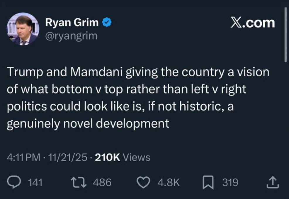 Spoiler alert: the shared purpose Trump and Mamdani have is to destroy the Democratic Party

The populist far left is not even hiding its aspirations for a red-brown alliance at this point. Bannon has always said he wanted this.
