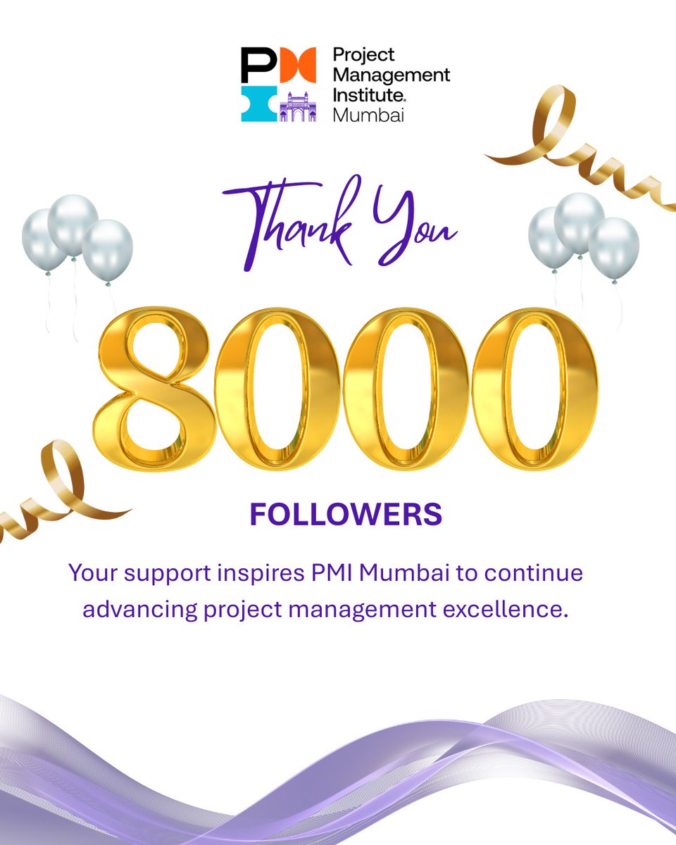 PMIMC's tweet image. Our LinkedIn community is now 8,000 professionals strong.
Thank you to every learner, volunteer, and leader who helps build a future-ready project ecosystem.

Follow us for insights, opportunities, and PMI Mumbai updates.
linkedin.com/company/pmi-mu…