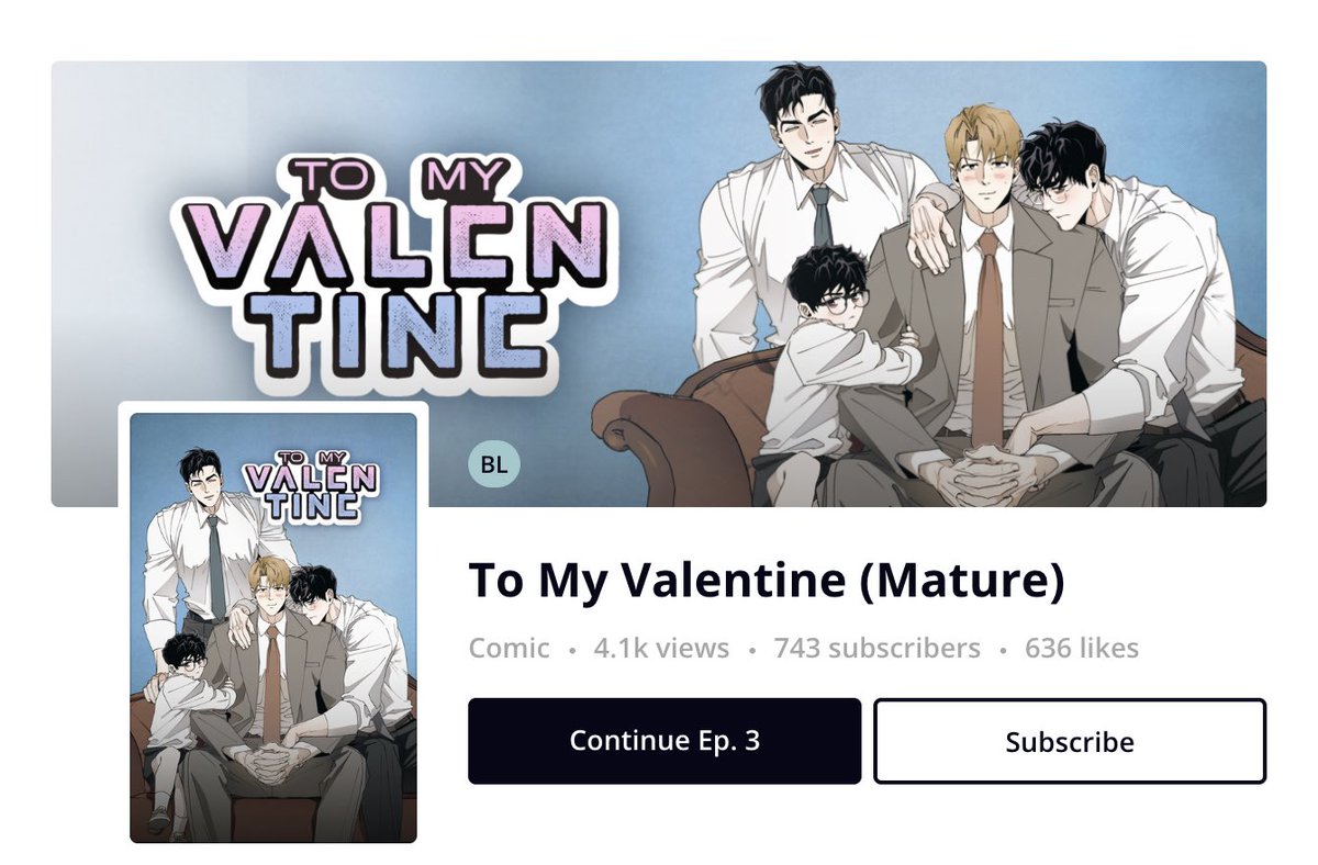 안녕하세요💗 <투 마이 발렌타인> 타파스에서 런칭되었습니다! 영어로도 즐겨주세요~🙏

'To My Valentine' has been launched for the 30th episode on the Tapas platform. You can also enjoy it in English, so please show a lot of interest.🙏

링크(link)➡️tapas.io/episode/3709243