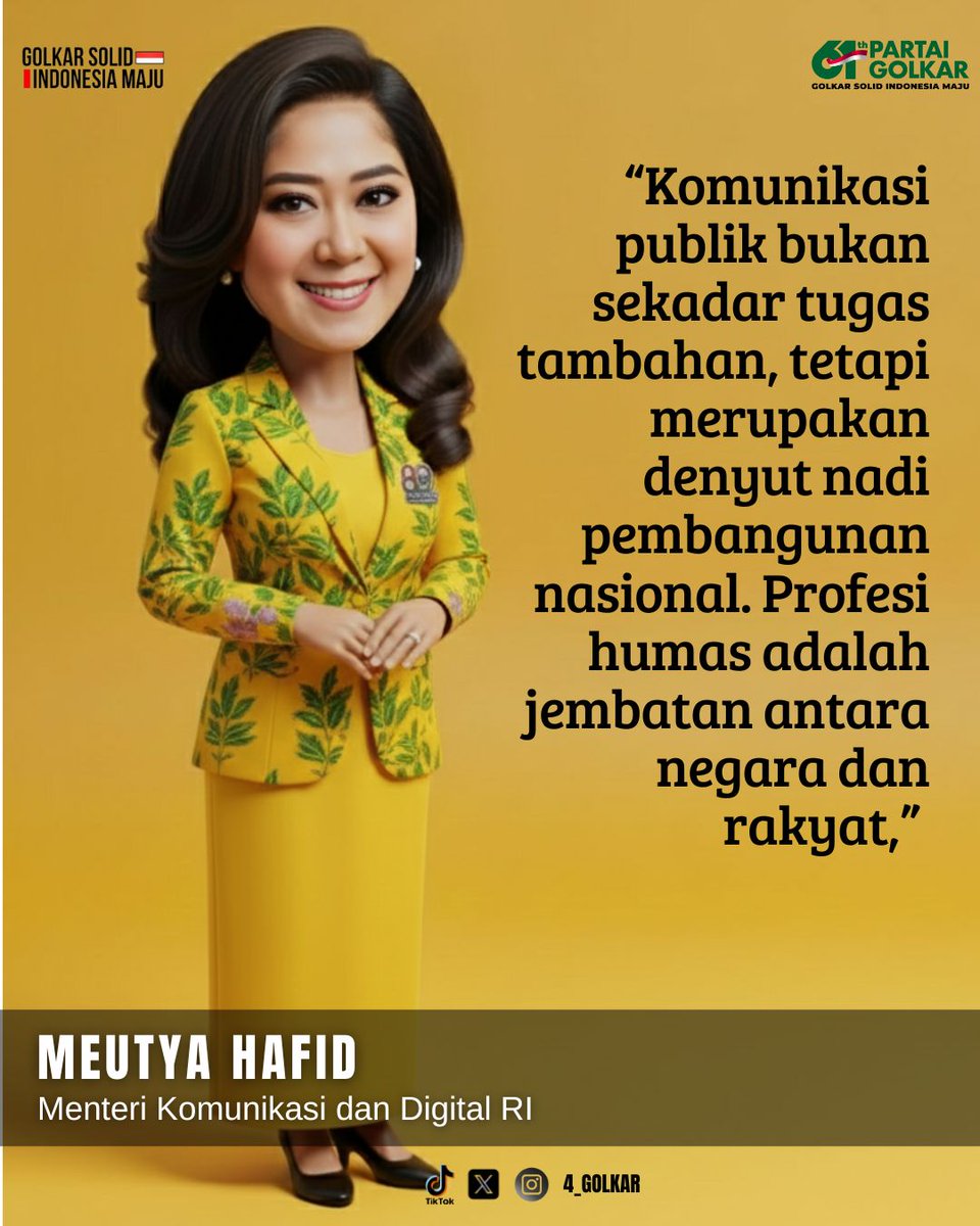 4_Golkar's tweet image. “Komunikasi publik bukan sekadar tugas tambahan, tetapi merupakan denyut nadi pembangunan nasional. Profesi humas adalah jembatan antara negara dan rakyat,”

golkarpedia.com/di-amh-2025-me…

#partaigolkar #golkarpedia #61tahungolkar #bahlillahadalia