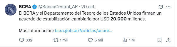 El Banco Central "operando" contra el mismísimo gobierno, según Caputo. Quien lo hubiera imaginado 🤔
Avísenle al Toto que encontramos al "desestabilizador que generó la confusión" <a href="/edufeiok/">Eduardo Feinmann</a> 
🏃‍♂️🏃‍♂️JP Morgan Bessent 
x.com/BancoCentral_A…