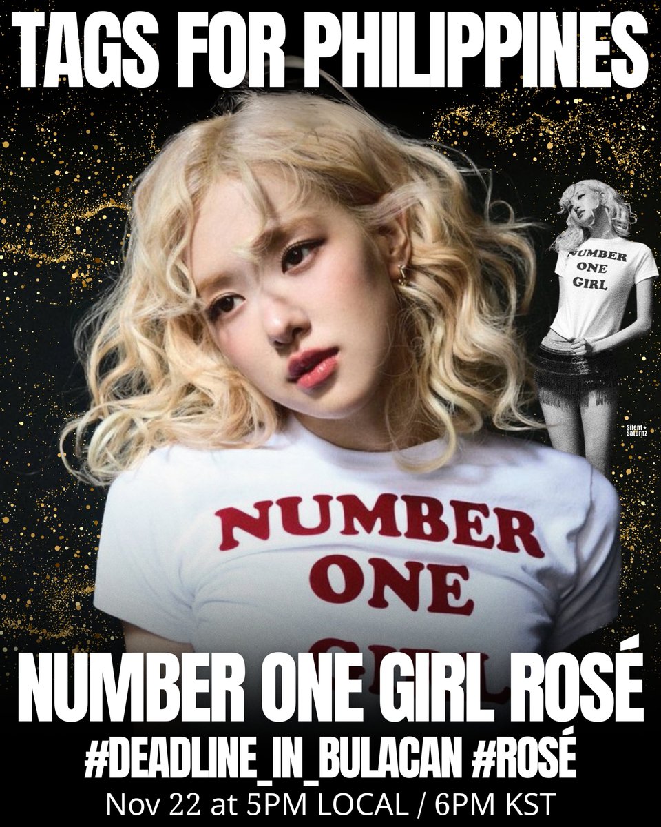 RoseGlobalUnion's tweet image. Retweet and reply! Let&apos;s go!

NUMBER ONE GIRL ROSÉ
#DEADLINE_IN_BULACAN #ROSÉ