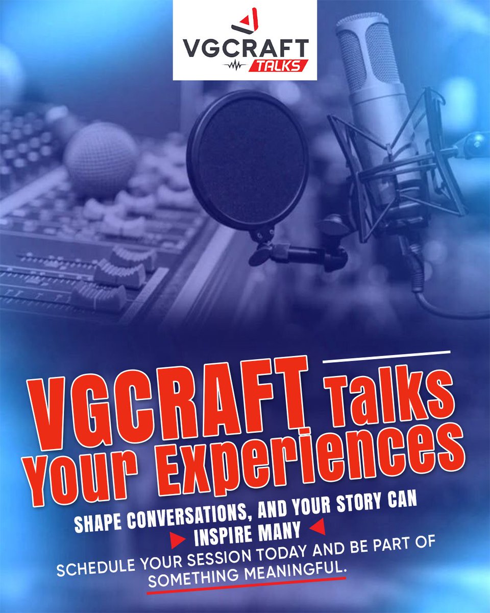 VGCRAFTTalks's tweet image. 🎤Every story holds value. Every experience shapes perspectives. And your journey can spark conversations that empower thousands. 🌟
At VGCRAFT Talks, we create a space where real voices, real stories, and real inspiration come alive.

#VgcraftTalks #ShareYourStory #RealTalk