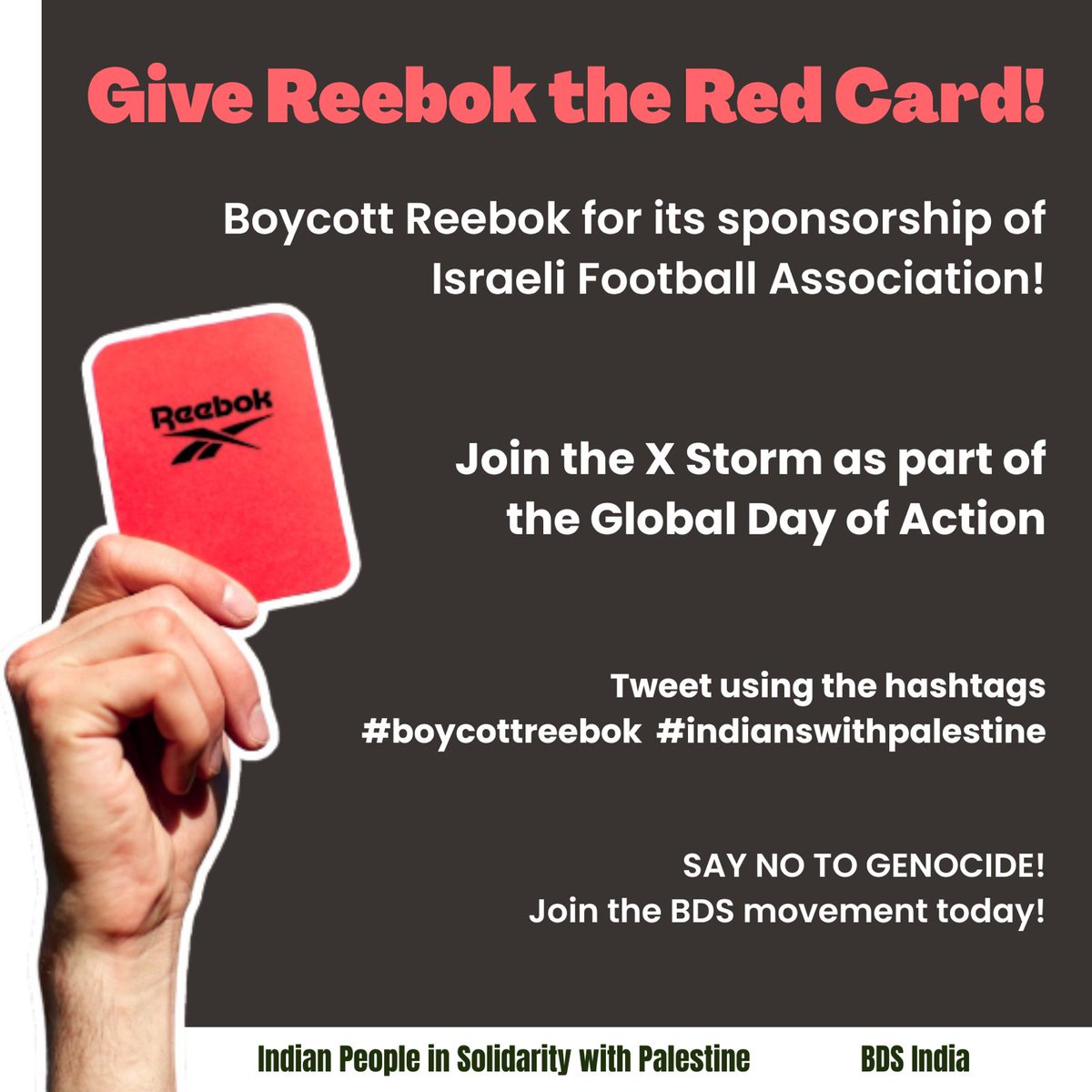 aditya_rusty's tweet image. 70,000 Palestinians murdered, including 20,000 children. Reebok’s response? To reward the terrorist IOF with a football league! 
#BoycottReebok #IndiansWithPalestine
