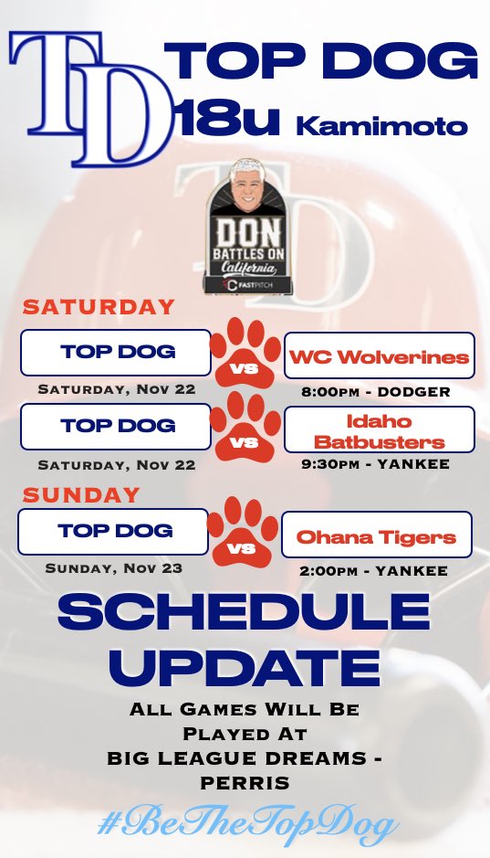 The Don Battles On Schedule Update! 

#BeTheTopDog