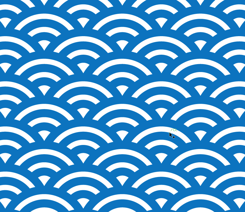 Polyhedrondiary's tweet image. cmは並進のほかに1方向の鏡映軸とその中間に挟まれた映進軸をもつ。
「青海波」
既出のcmmはさらにもう1組の鏡映軸・映進軸をもち，2組が互いに直交している。cmmと異なりcmに回転対称性はない。