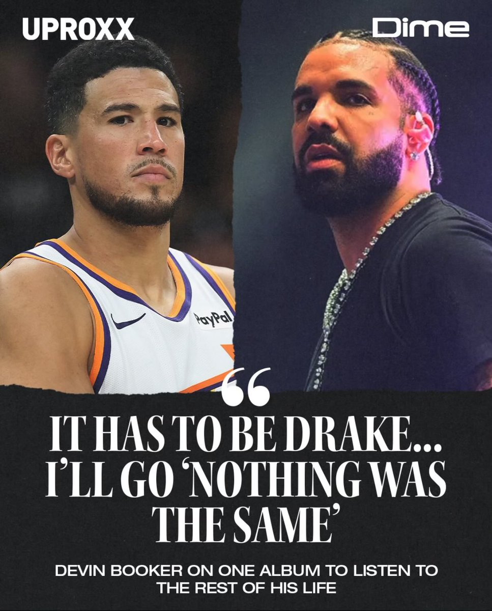 DrakeChart's tweet image. NBA Superstar Devin Booker lists Drake’s “Nothing Was The Same” as the one album he’d choose to listen to for the rest of his life 🔥