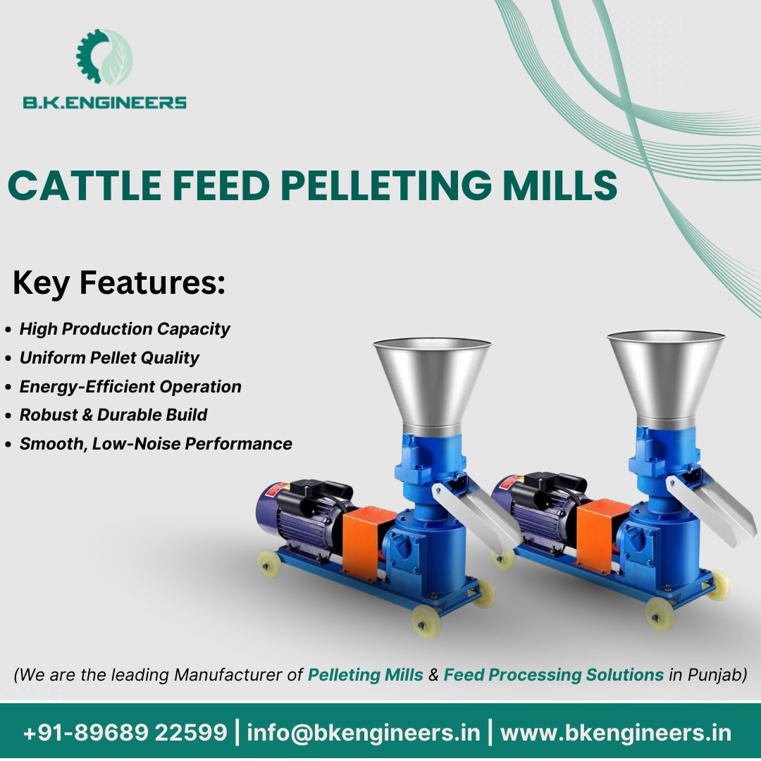 BK_engineers_'s tweet image. Boost your feed production with our Cattle Feed Pelleting Mills! 🚜
📞 +91-89689 22599 | 🌐 bkengineers.in
#PelletMill #FeedMachinery #CattleFeed #AgriTech #BKEngineers #FeedProcessing #LivestockFeed #FarmEquipment #MadeInIndia #AgricultureEngineering