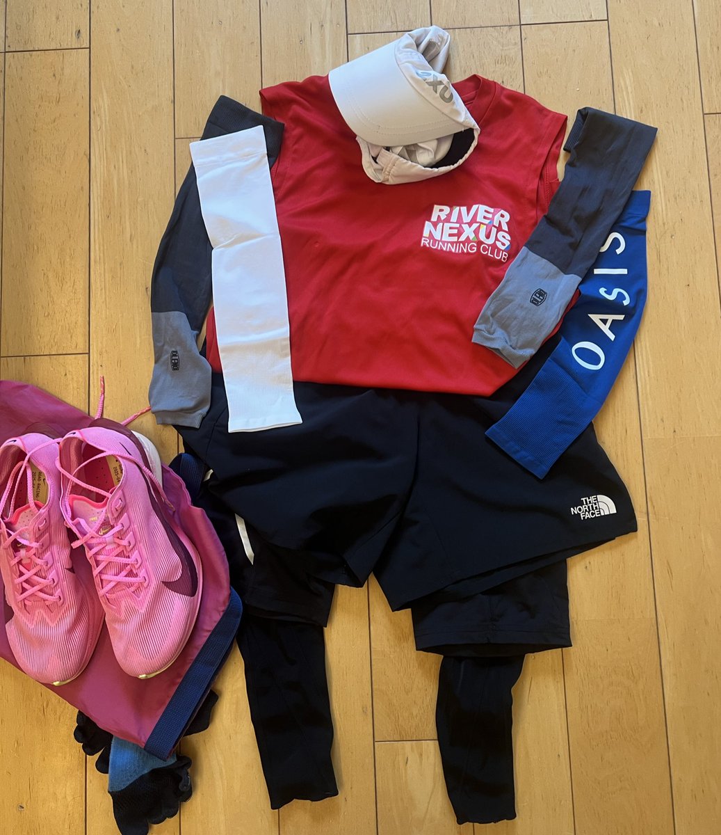 #つくばマラソン
ついこの前フル走った気がするんだけど🤔

未だ半袖短パンで走っているのでアームカバーはしないかもしれないし、落としても後悔しないようにノベルティのやつにするかも。レースはいつもの格好だから悩まないけど、明日現地までの服に悩む。ダウンてもう着てもいいのかな？