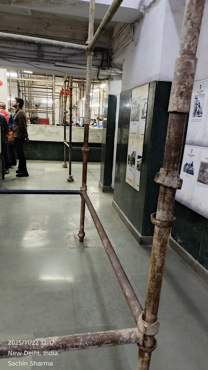 positive_dreams's tweet photo. @JM_Scindia Requesting ur attention to the pitiable condition of the GPO, New Delhi. Despite being one of the busiest &amp; most historic postal buildings, its current state with scaffolding, damaged interiors, &amp; poor upkeep doesn't reflect its legacy or the daily footfall it serves. https://t.co/A22KxhPgXt