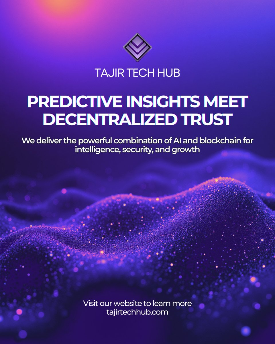 TajirTechHub's tweet image. We combine AI and blockchain to help enterprises automate smarter, move faster, and secure every step of their digital journey 🚀🔐

Explore more at – tajirtechhub.com

#SmartAutomation #TajirTechHub #Decentralization #Machinelearning #Web3 #Technology #Fintech
