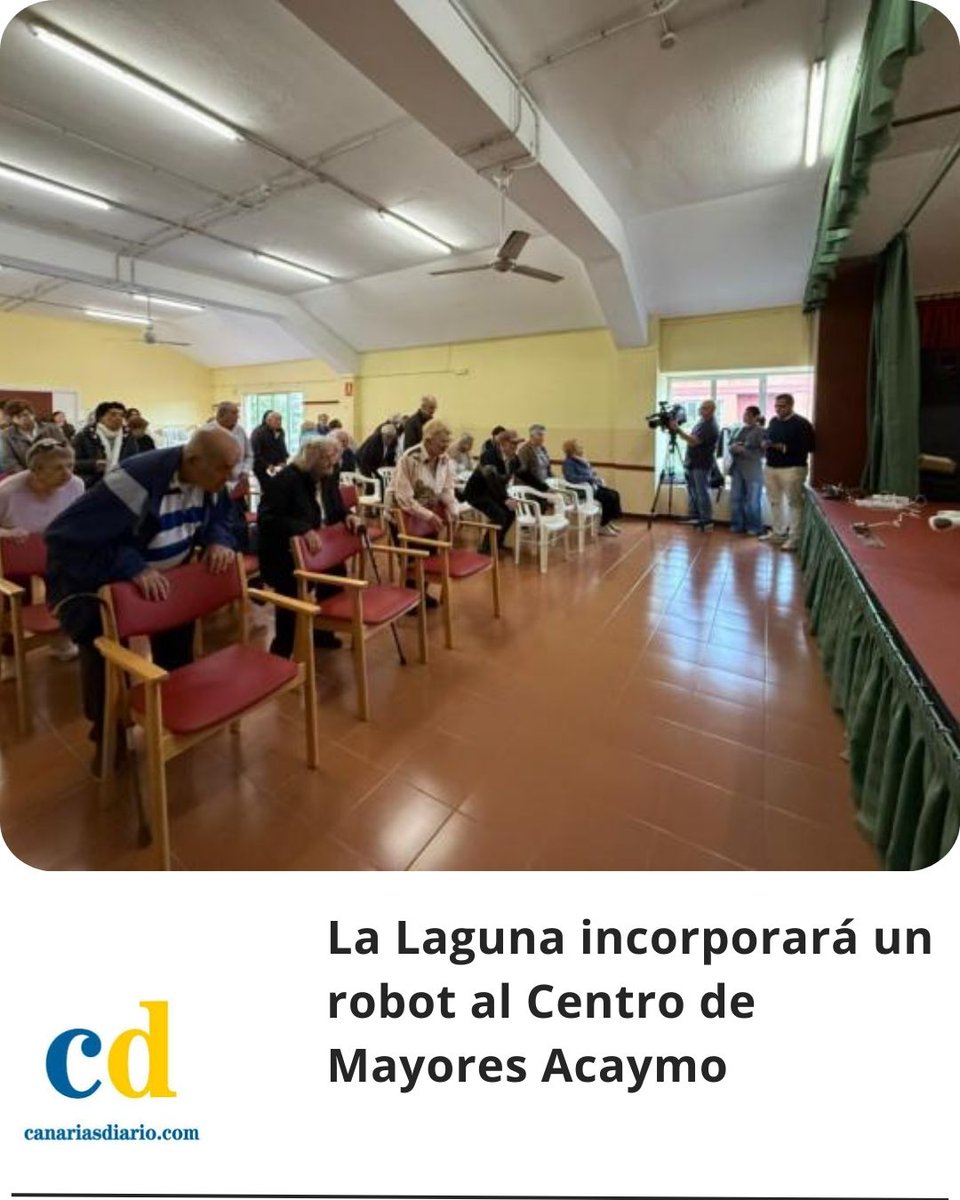 canariasdiario1's tweet image. 🌟 Innovación al cuidado de nuestros mayores
La Laguna incorpora un robot pionero en Canarias para reforzar terapias físicas y cognitivas en el Centro de Día Acaymo. 🤖💙

👉 Leer más:
canariasdiario.com/noticia/144900…

#Robótica #EnvejecimientoActivo #LaLaguna