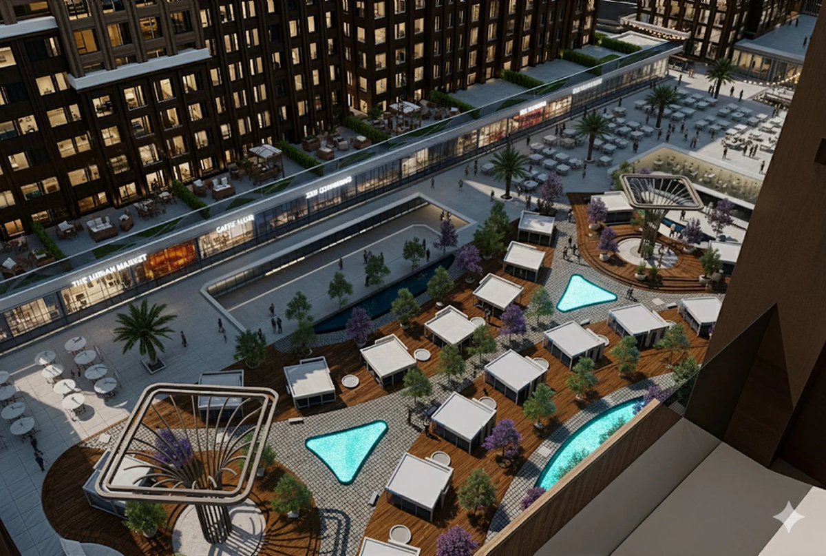 مشروع #العثيم_كنوز في #خميس_مشيط على مساحة تطويرية تقارب مليون متر مربع ويضم أكثر من 2600 وحدة سكنية ويضم 140 غرفة فندقية ومسطحات تجارية تتجاوز 203 آلاف متر مربع.