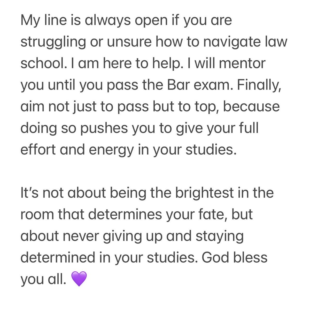 barexamcoach22's tweet image. Sharing the message I sent to my students – may it inspire all law students and bar takers as well. 🔥 

#law
#lawstudent 
#2026Barexam