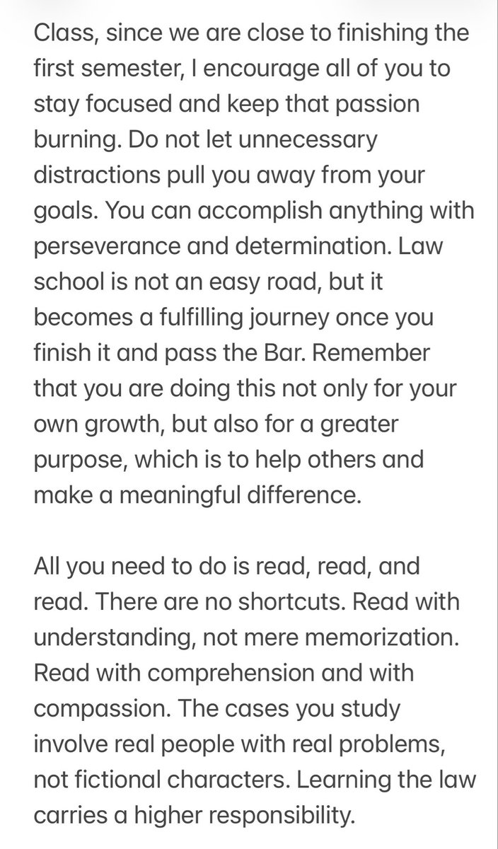 barexamcoach22's tweet image. Sharing the message I sent to my students – may it inspire all law students and bar takers as well. 🔥 

#law
#lawstudent 
#2026Barexam
