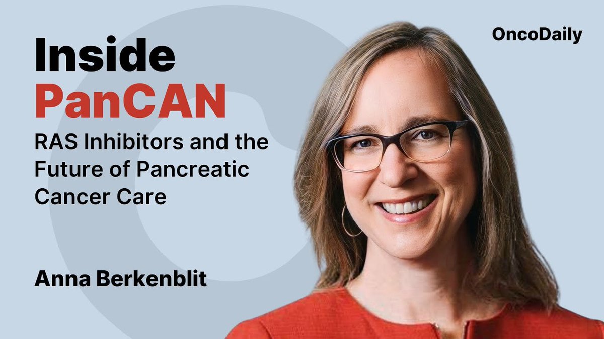 OncoDailyGI's tweet photo. In this new episode of OncoDaily TV, host @ellenakaln talks with Dr. @aberkenblit , Chief Scientific & Medical Officer at @PanCAN about the future of pancreatic cancer care.

• Pancreatic cancer: 13% 5-year survival
• >90% RAS mutations — first Phase 3 RAS inhibitor trial reads out in 2026
• SPARK dataset (700+ pts) shaping precision medicine
• Early detection: family/genetics, pancreatitis, cysts, smoking, obesity, alcohol
• New-onset diabetes >50 + weight loss = major red flag
• PanCAN Patient Services + Clinical Trial Finder supporting patients & clinicians

🎥 Full episode: https://t.co/irPrALB2Vy