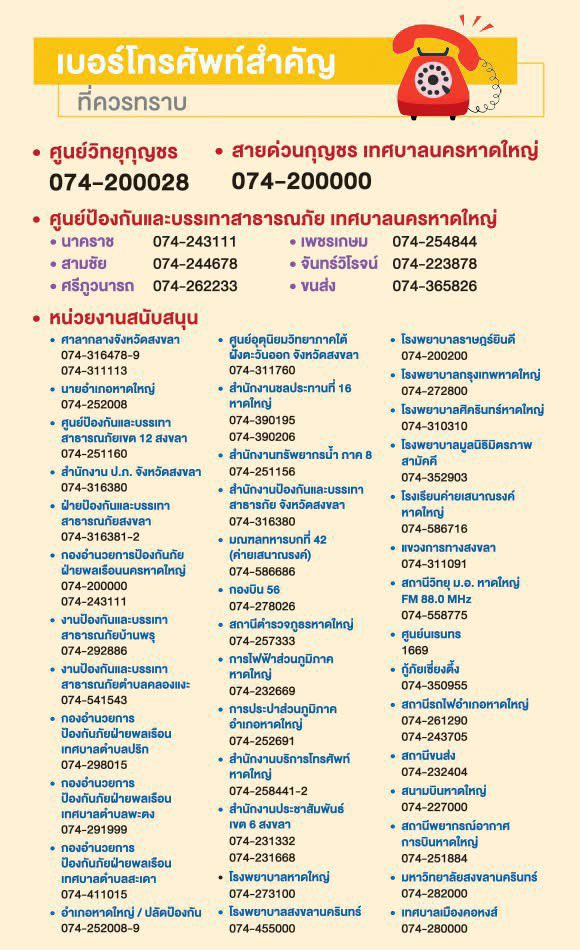 pls rt 🔃

🚨รวมเบอร์ฉุกเฉินสำหรับช่วยเหลือผู้ประสบอุทกภัย 🚨

#หาดใหญ่ #น้ําท่วม #สงขลา #น้ำท่วมหาดใหญ่