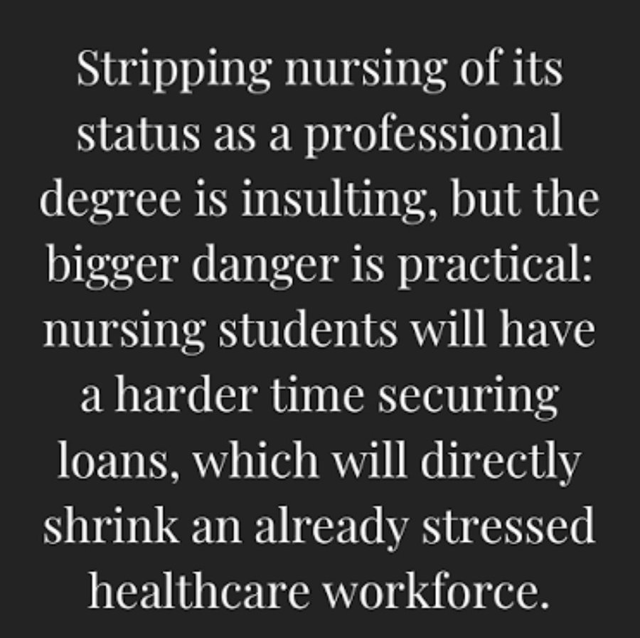 According to the Trump Administration, nursing is no longer considered a “professional degree,” which could limit future nurses’ eligibility for higher-cap federal student loans. This isn’t only insulting — it will further degrade the quality of U.S. healthcare.