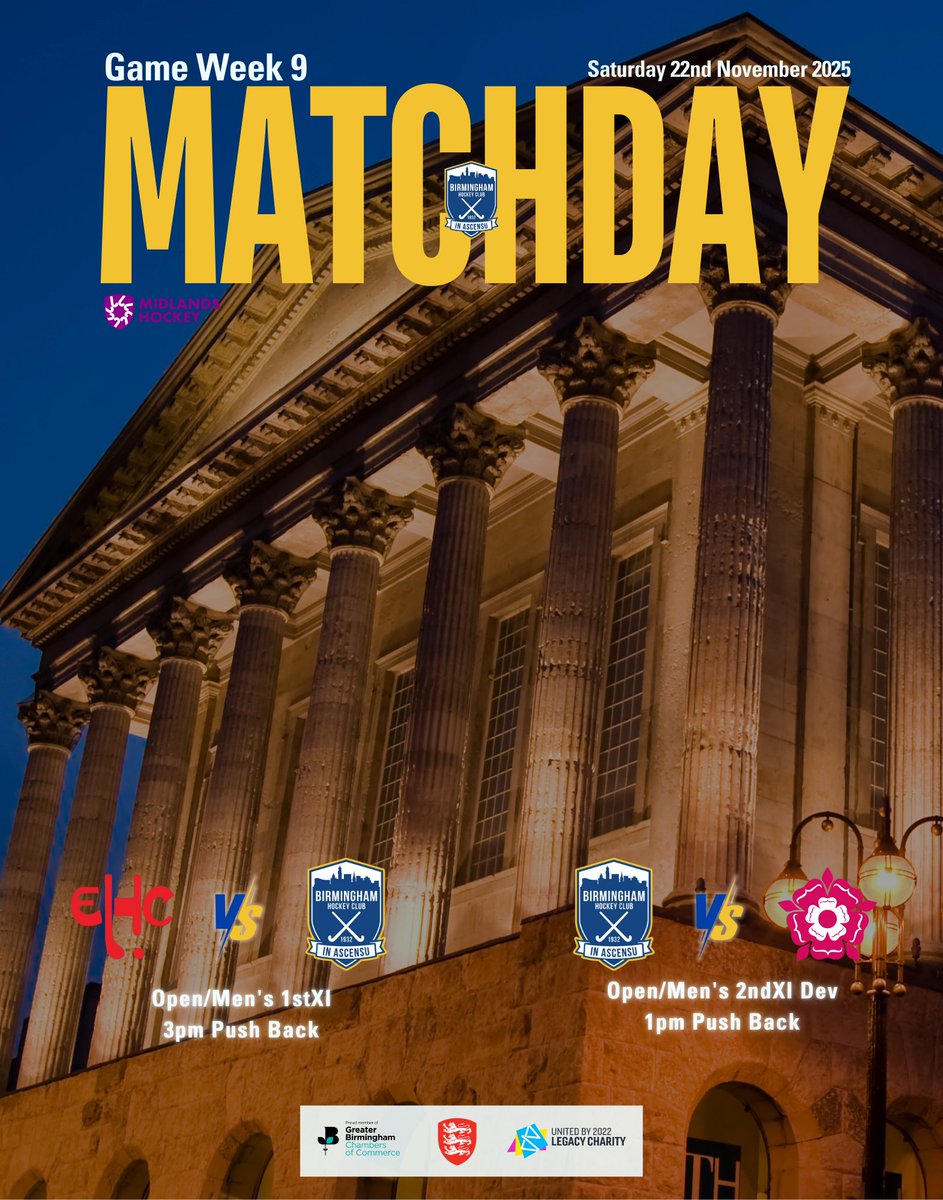 IT'S MATCHDAY 

Our Open/ Men's 1stXI are away to Edgbaston 3s in a 3pm game whilst our Open/ Men's 2ndXI Development hosting Sutton Coldfield 8s in a 1pm game at Small Heath