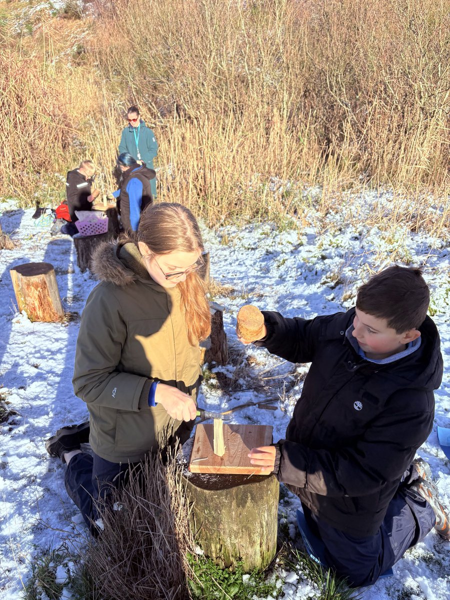 AddiewellPS's tweet image. Some very cold fingers for our Life Skills group but fantastic listening &amp;amp; communication while learning to use tools safely. Lots of kindling ready for fire-making next week!