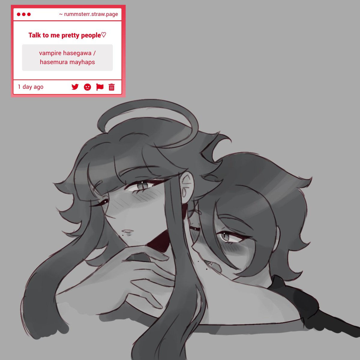 RUMMSTERR's tweet image. Maybe someday I&apos;ll draw this vice versa but who knows