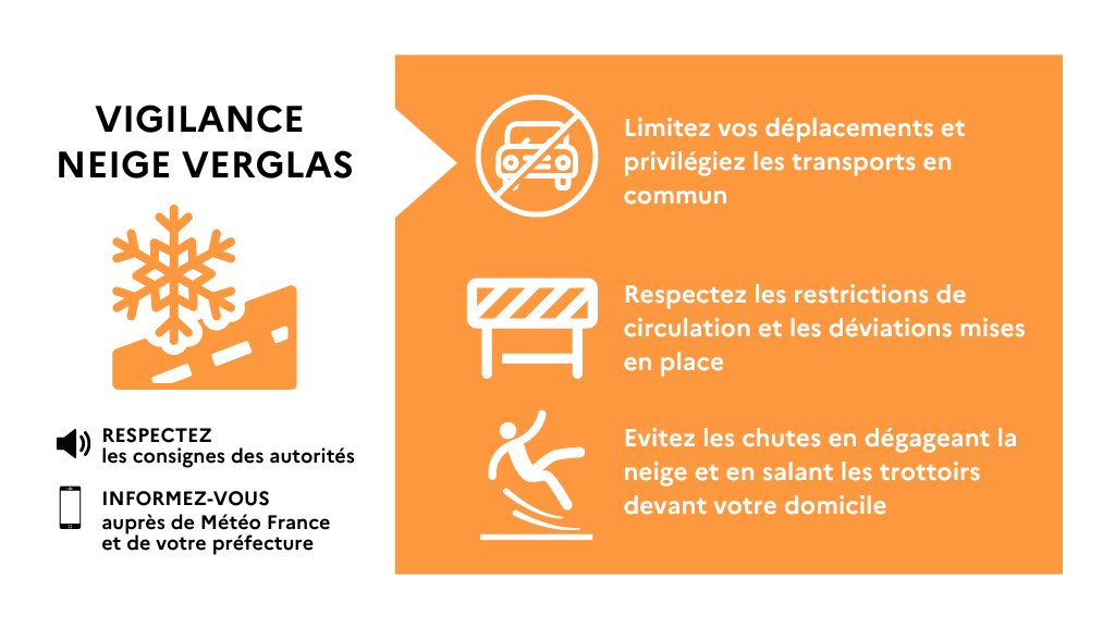 Prefet92's tweet image. Le département des Hauts-de-Seine est placé en vigilance orange neige et verglas à partir de 20 heures ce samedi soir.

Soyez vigilants, les conditions de circulation pourraient être difficiles ❄️🚗

Respectez les consignes des autorités 📣