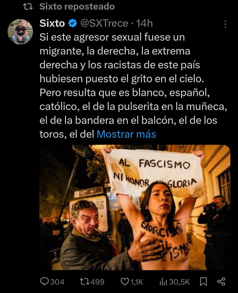 Clonazepamers's tweet image. -Hace poco unos jovenlandeses аbusаrоn de una chica en Pamplona hasta dejarla inconsciente, ninguna de ellas dijo nada.

-Los extranjeros cometen el 55% de viоlасiones en España, ninguna dijo nada.

-Un garrulo le tocó la tеtа a una loca así que empate.

Quedan décadas de PSOE.