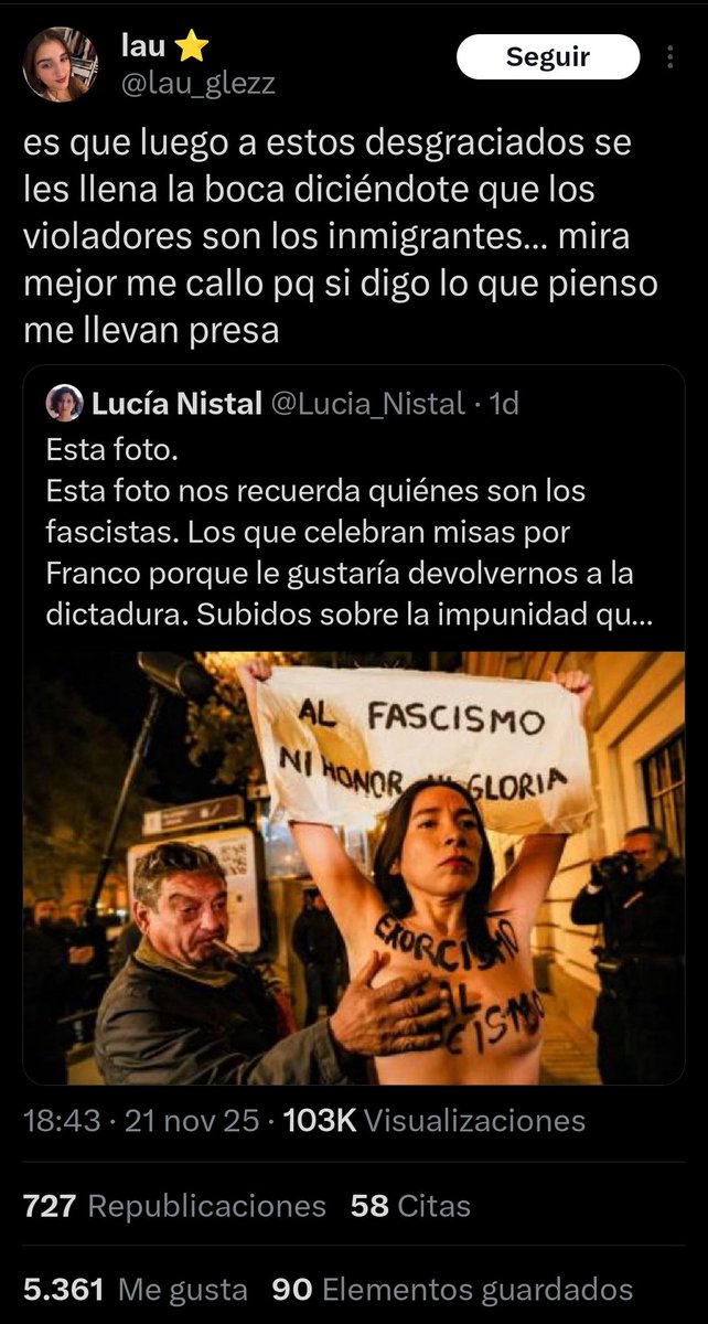 Clonazepamers's tweet image. -Hace poco unos jovenlandeses аbusаrоn de una chica en Pamplona hasta dejarla inconsciente, ninguna de ellas dijo nada.

-Los extranjeros cometen el 55% de viоlасiones en España, ninguna dijo nada.

-Un garrulo le tocó la tеtа a una loca así que empate.

Quedan décadas de PSOE.