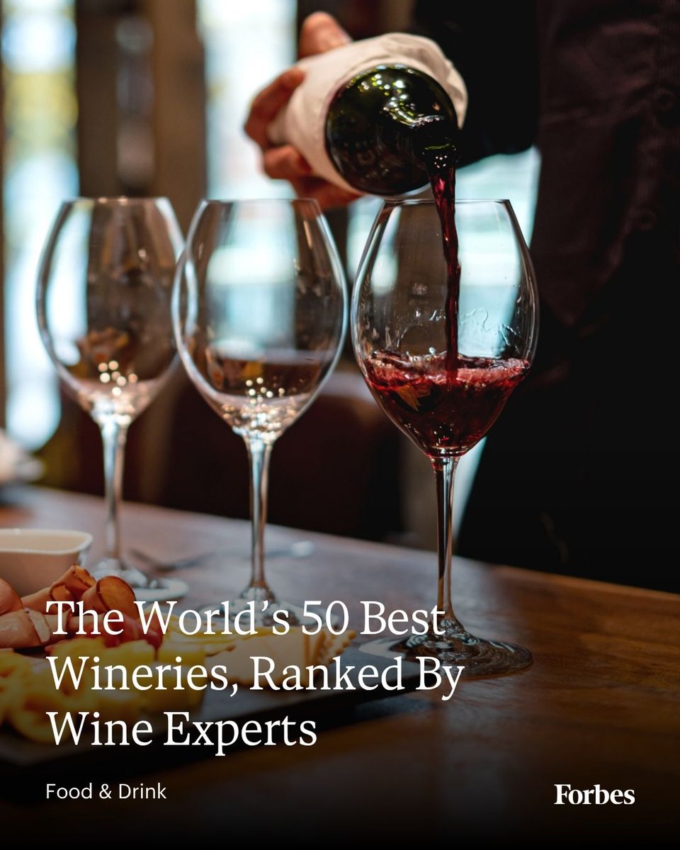 Forbes's tweet image. From emerald Douro slopes to Mendoza’s sweeping plains—this is your passport to the world’s 50 best wineries, ranked by Virgin Wines.
Read more: forbes.com/sites/lewisnun…
Photo: Getty Images