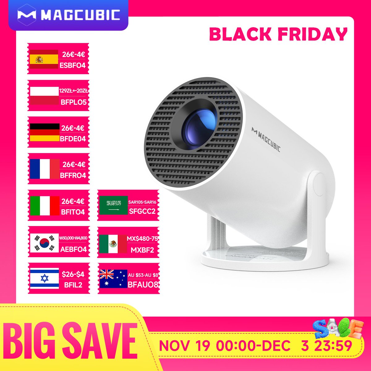cleanse29's tweet image. Magcubic Projector HY300 Pro 8K Android 14 Dual Wifi6 290ANSI Allwinner Home Cinema Outdoor Projector
Price Now: USD 45.56 
Vusit : s.click.aliexpress.com/e/_c38CZCTB

#portableprojector #miniprojector #magcubicprojectorhy300 #magcubicprojector