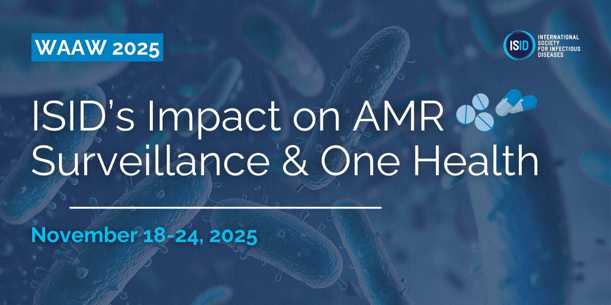 ISID_org's tweet image. AMR is a top global health threat. This #WAAW2025, ISID highlights 2025 achievements: ProMED-AMR alerts, regional partnerships &amp;amp; One Health action. 💛 

Read the full blog → ow.ly/iinz50Xw379
Donate → ow.ly/Ssn550Xw37a

#ISID #ProMEDAMR #AMR #OneHealth