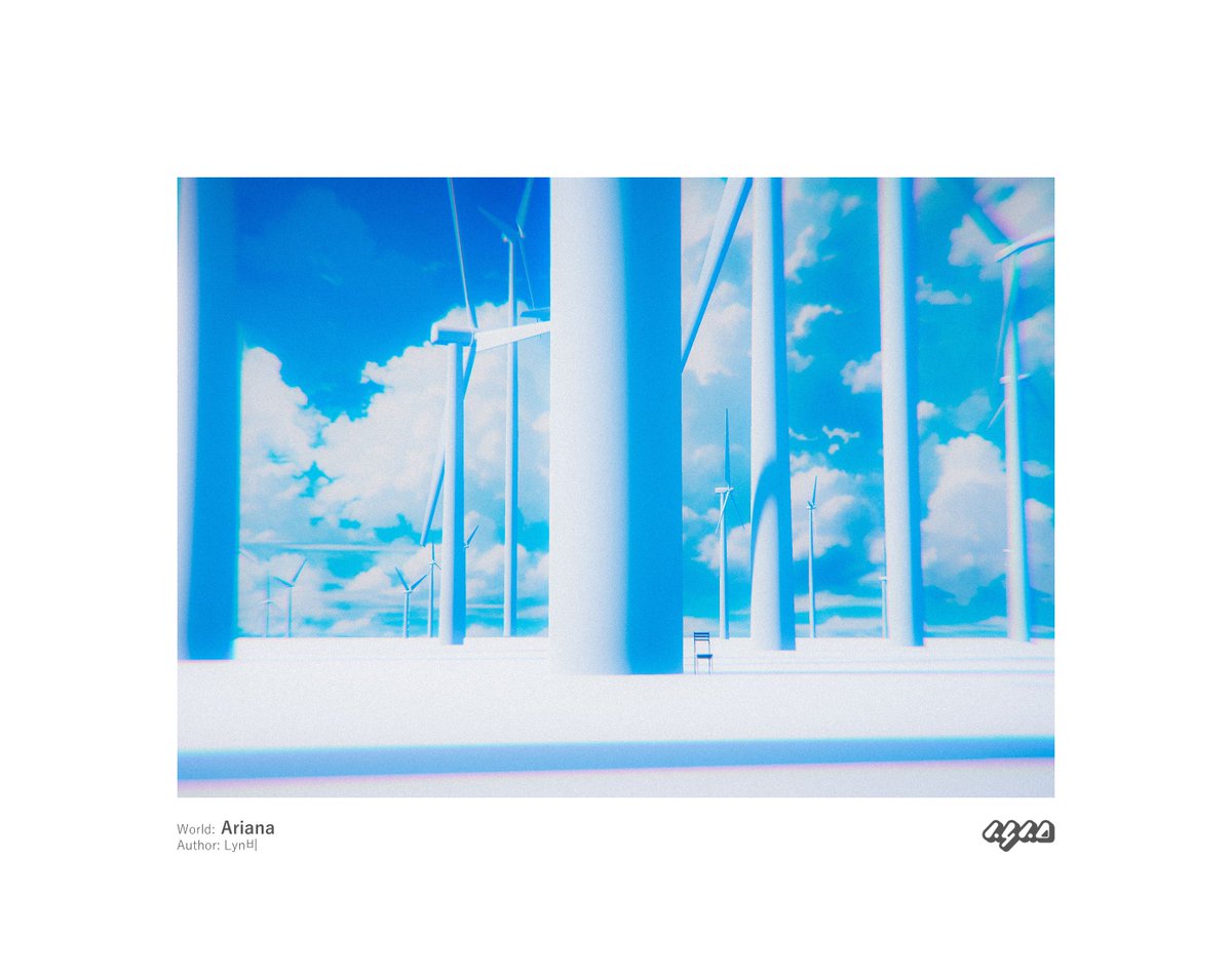n4n0_VRC's tweet image. 海風を受けて力強く回る風車が沢山立っている白のワールド

World: Ariana 
Author: Lyn비

#n4n0_pic 
#VRChat_world紹介