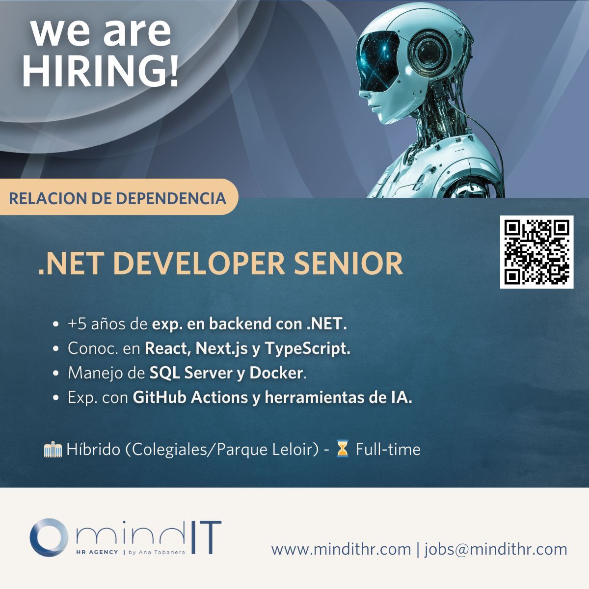 mindIThr's tweet image. 🟣 Buscamos un/a .NET developer para empresa de tecnología enfocada en la industria del entretenimiento online.

Postulate y compartí!
mindithr.com/sr-net-develop…

#dotnet #net #aspnet #mindithr