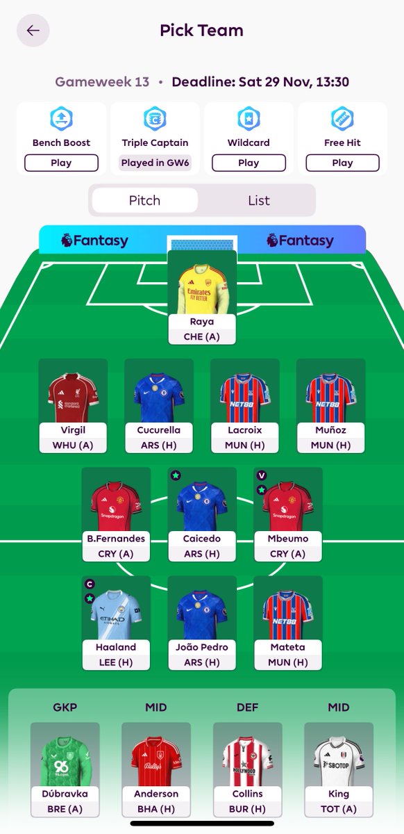 FPL_Marcello's tweet image. ⭐️@FPL_Marcello’s FH13 Thread⭐️

Free Hit 13 teams to target:

Aston Villa v WOL (H)
Man City v LEE (H)
Tottenham v FUL (H)
Liverpool v WHU (A)
Brentford v BUR (H)

My current team only has 3 players from these teams. How many do you have?

Let’s explore my thoughts for FH13…