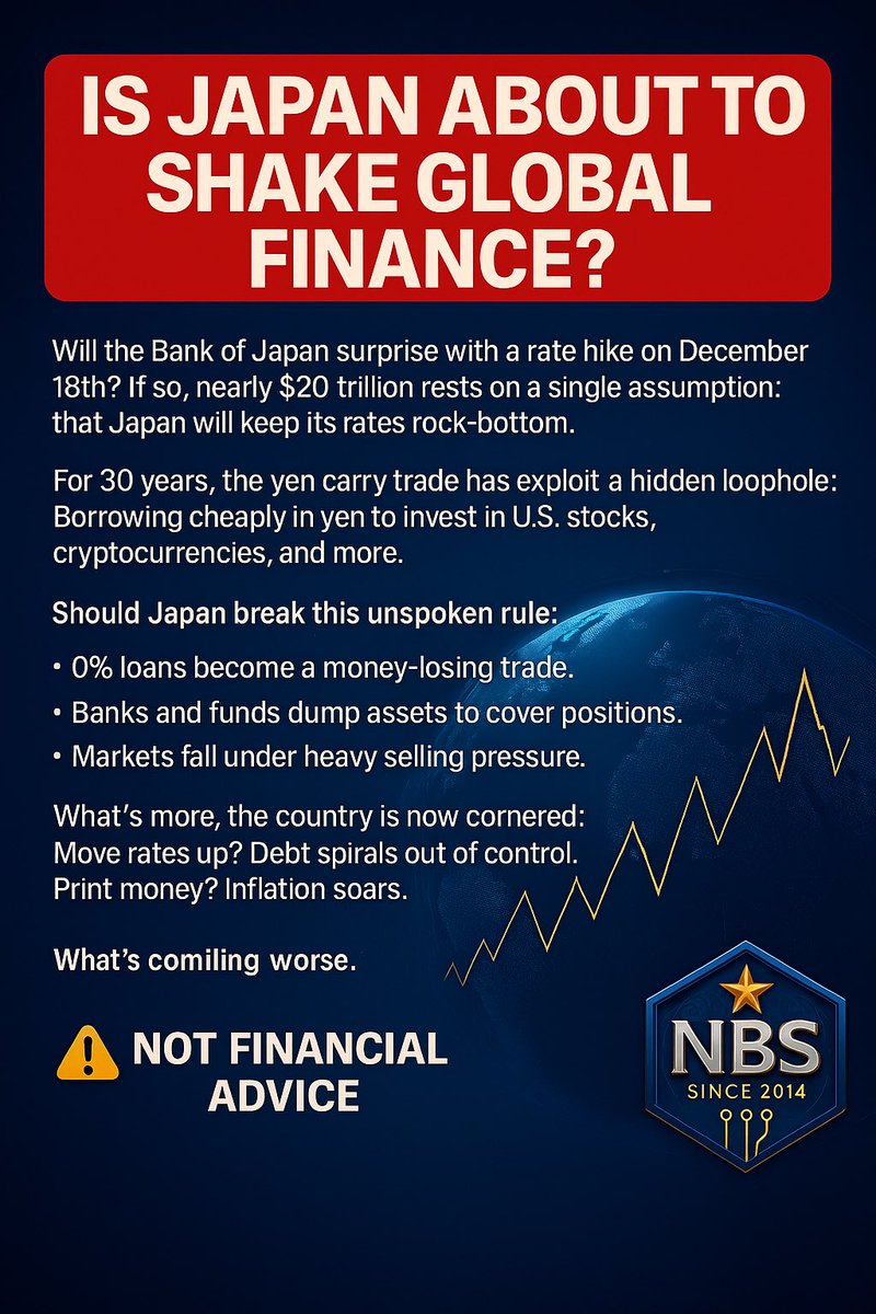 🚨🚨🚨What if the next crisis doesn’t come from the US… 🇺🇸 but from Japan 🇯🇵?

Japan may be the most underestimated macro risk of the moment.
Here’s why - and why almost nobody is paying attention.

For nearly 20 years, the entire global system has quietly relied on one