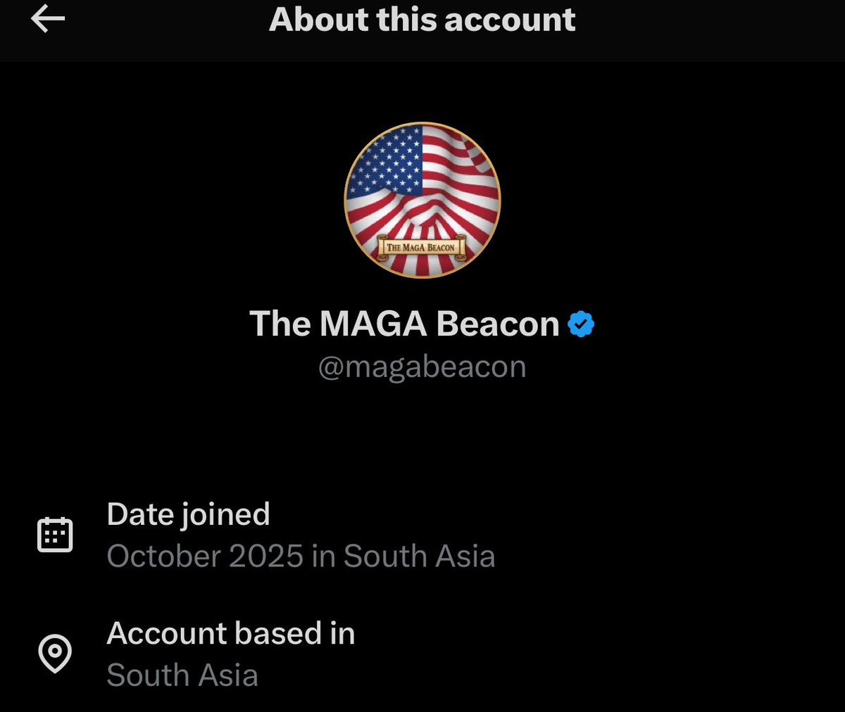 EFischberger's tweet image. The number of “MAGA” accounts not from America is staggering.

Half of the U.S.-focused discourse on X is just the Third World talking to itself