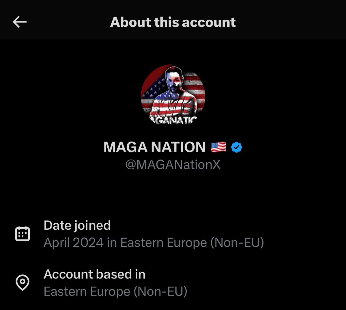 EFischberger's tweet image. The number of “MAGA” accounts not from America is staggering.

Half of the U.S.-focused discourse on X is just the Third World talking to itself